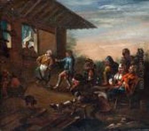 Bauernfest Vor Einem Wirtshaus by Maarten Van Heemskerck