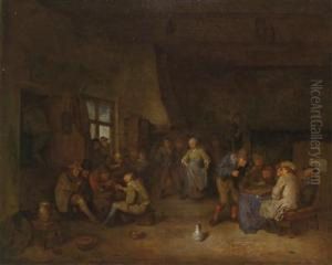 A Tavern Interior With Chess Players