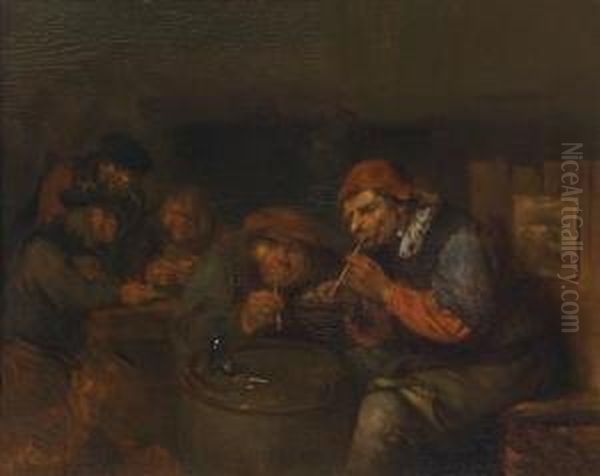 A Tavern Interior With Carousingpeasants - view 1