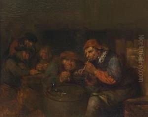 A Tavern Interior With Carousingpeasants by Egbert Jaspersz. van, the Elder Heemskerck