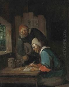 The Money Lender
Oil On Panel by Egbert Van Heemskerck