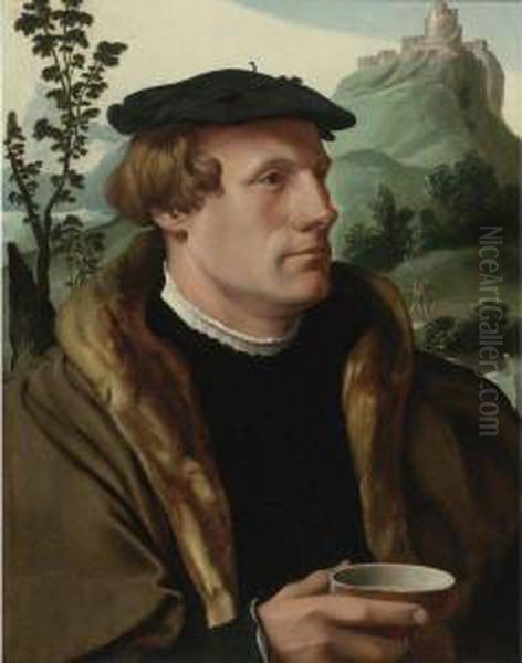 Portrait Of A Gentleman In A Fur-lined Cloak - view 1