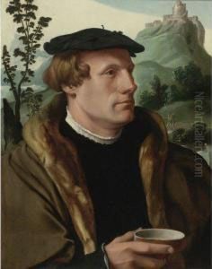 Portrait Of A Gentleman In A Fur-lined Cloak