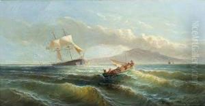 Shipping On Choppy Seas by Jacob Eduard Van Heemskerck Van Beest