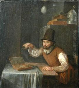 A Man Weighing Gold by Egbert Jaspersz. van, the Elder Heemskerck