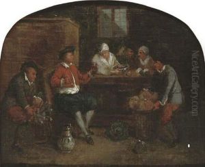 Peasants Smoking And Drinking In An Interior by Egbert Jaspersz. van, the Elder Heemskerck