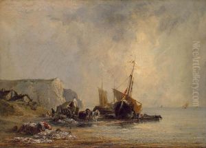 Boats near the Shore of Normandy by Richard Parkes Bonington