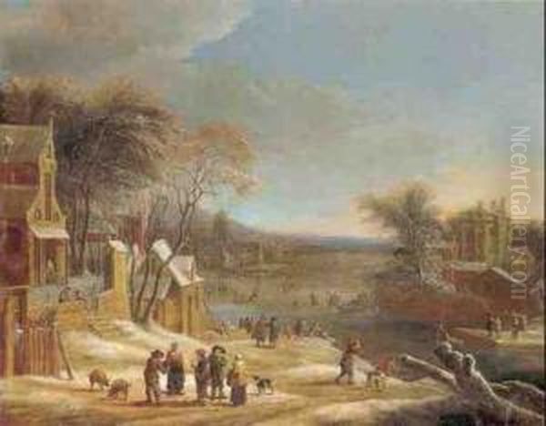 Village Scene Along A River - view 1