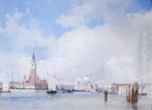 View in Venice with San Giorgio Maggiore by Richard Parkes Bonington