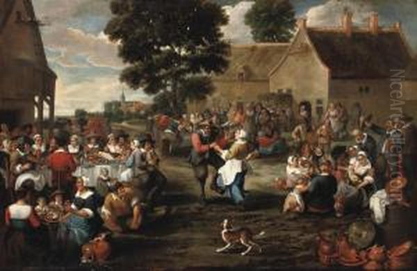 A Peasant's Feast In The Village Square - view 1