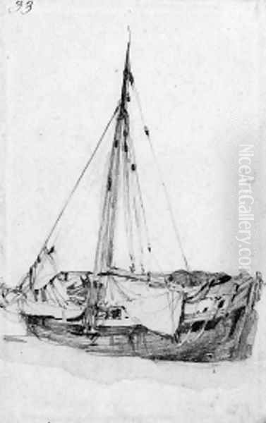 A beached fishing boat - view 1