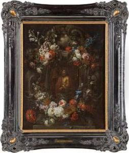 Ecce Homo Entoure De Fleurs by Jacobus Melchior van Herck