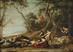 The Hunt For The Wild Boar by Willem van, the Elder Herp
