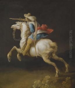 A Cavalry Officer Charging by Paulus Van Hillegaert