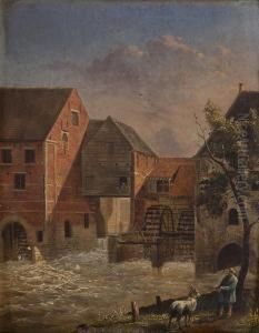 The Water-mill by Van Hoey Joseph Ignace