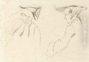 Sketch of two figures in military dress by Richard Parkes Bonington