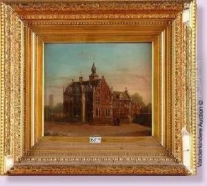 Cour De Chateau Animee by Van Hoey Joseph Ignace