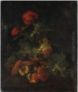Natura Morta Di Fiori E Funghi by Niccolino Van Houbraken