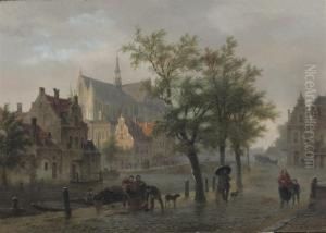 A Capriccio View Of Leiden by Bartholomeus J. Van Hove