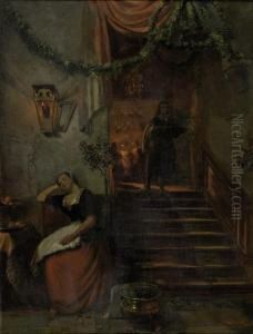 Servant Napping In The Doorway To The Ballroom by Hubertus, Huib Van Hove