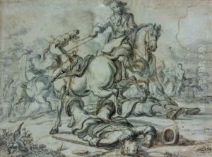 Scene De Bataille by Jan von Huchtenburgh