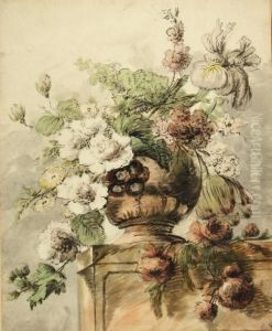 Bouquet De Fleurs Sur Un Entablement