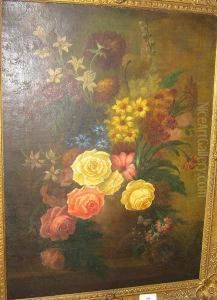 Bloemenstilleven. by Michiel van Huysum