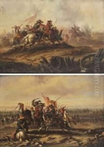 Choc De Cavalerie by A. Jules Van Imschoot
