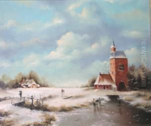 Figures In A Dutch Winter Landscape