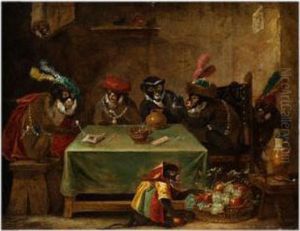 Die Tabak Rauchende Affenrunde by Ferdinand van Kessel