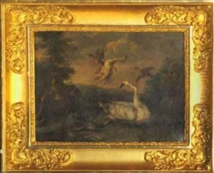 Selected Birds In Landspae By A Pont by Jan Iii Van Kessel
