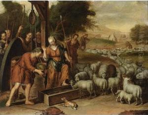 Rachel And Jacob At The Well by Willem Van Kessel