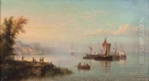 Bateau De Peche Et Pecheurs Au Bord De La Cote