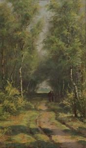 Wandelaars In Berkendreef by Frans Pieter Van Kuyck