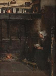 Bei Der Abendlekture by Jean Louis van Kuyck