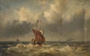 Ships At Sea by Bartol Wilhelm Van Laar