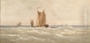 Shipping In A Swell by Bartol Wilhelm Van Laar