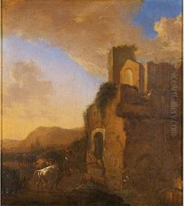 Paisaje Con Vacas by Pieter Van Laer (BAMBOCCIO)