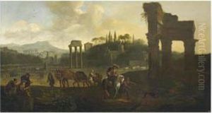 Rome, A View Of The Campo Vaccino by Pieter Boddingh Van Laer