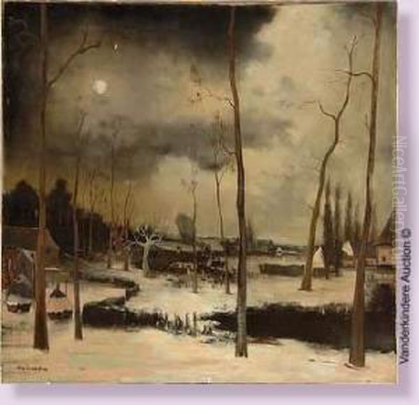 Paysage Enneige Au Clair De Lune - view 1