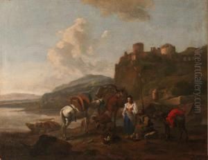 Paesaggio Con Viandanti by P. Van Lear