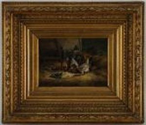 Poules Et Pigeon by Cornelis van Leemputten