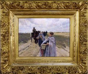 Fermiere Dans Les Polders by Frans Van Leemputten