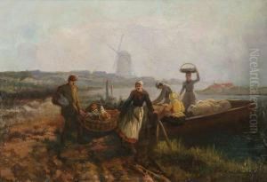 De Aankomst Van Het Veerbootje.