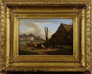 Gardsidyll Med Pickande Honor by Johan Lodewijk Van Leemputten