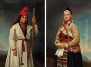 Dalecarlian Wedding Portraits by Joseph Henri Francois Van Lerius
