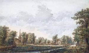 Vue Du Village De Schalkwijk Dans La Province D'utrecht by Jacobus Van Liender