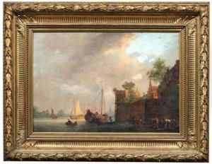 Hollandische Kanallandschaft Mit Befestigter Stadt by Pieter Jacobsz. Van Liender