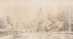 Stadtansicht Mit Flus by Pieter Jacobsz. Van Liender