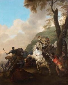 Scene De Bataille by Hermann Van Lin